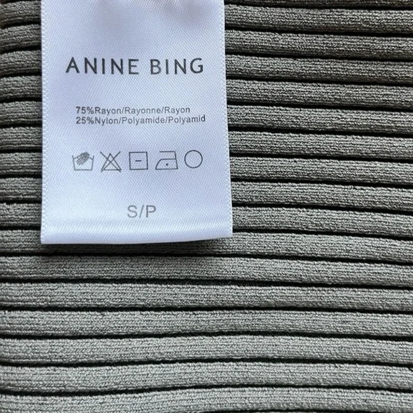Anine Bing Ribbed Knit Tank in Sage - Picture 4 of 6